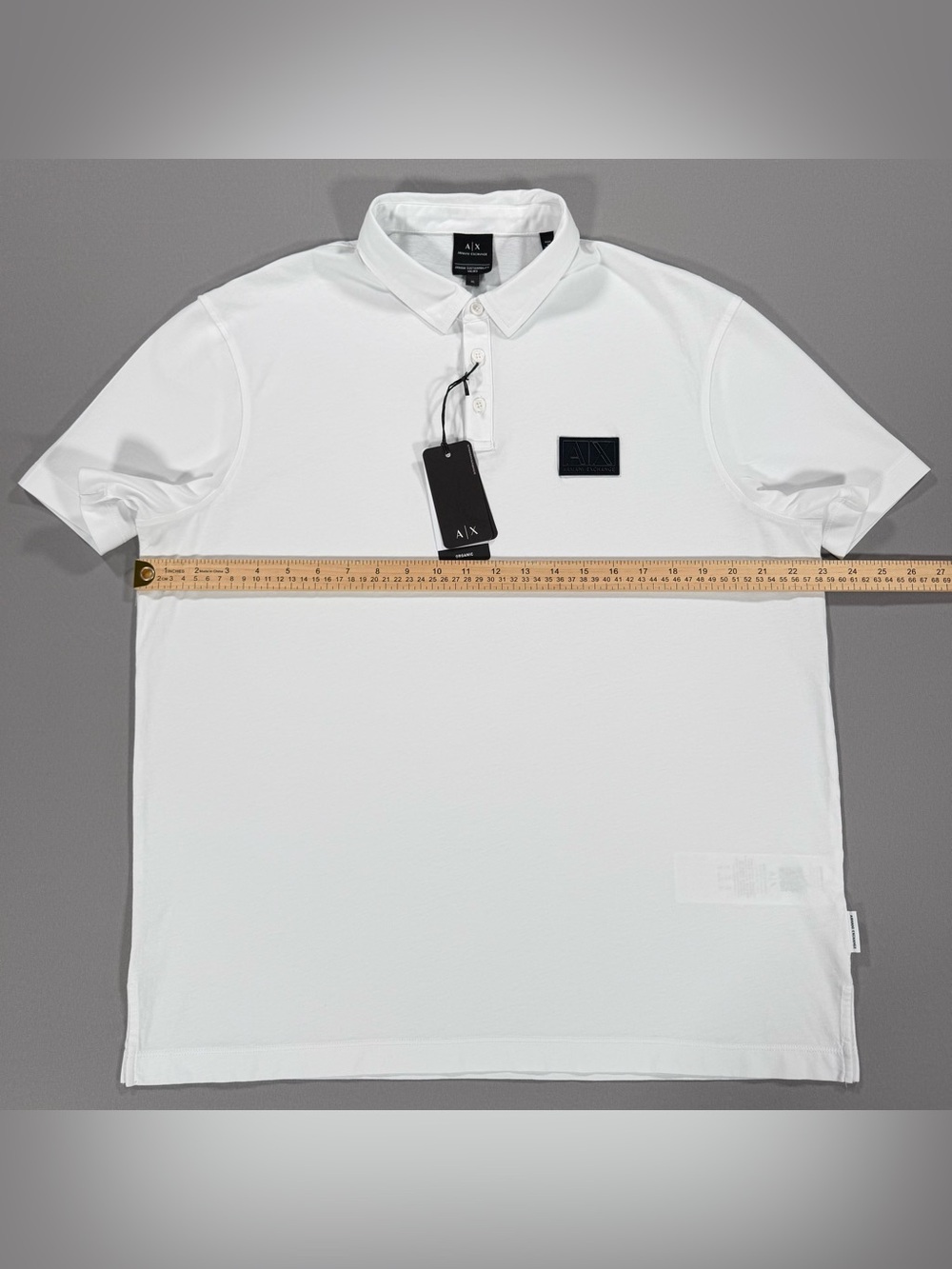 Armani Exchange Mens White Organic Cotton Short Sleeve Polo Shirt XL - Picture 7 of 8